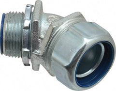 Thomas & Betts - 1" Trade, Malleable Iron Threaded Angled Liquidtight Conduit Connector - Insulated - Caliber Tooling