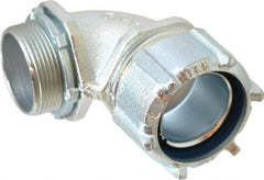 Thomas & Betts - 1-1/2" Trade, Malleable Iron Threaded Angled Liquidtight Conduit Connector - Noninsulated - Caliber Tooling