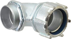 Thomas & Betts - 2" Trade, Malleable Iron Threaded Angled Liquidtight Conduit Connector - Noninsulated - Caliber Tooling