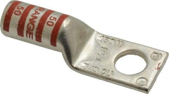 Thomas & Betts - 3/0 AWG Noninsulated Compression Connection Square Ring Terminal - 1/2" Stud, 2.7" OAL x 0.92" Wide, Tin Plated Copper Contact - Caliber Tooling