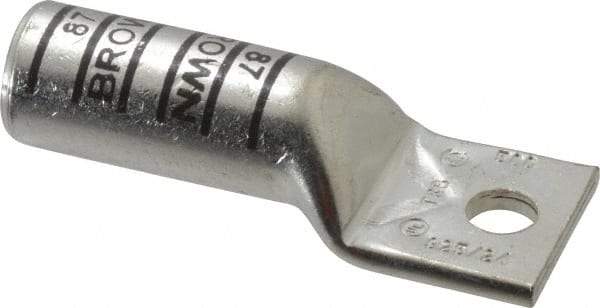 Thomas & Betts - 500 kcmil Wire Noninsulated Compression Connection Square Ring Terminal - 1/2" Stud, 4-1/4" OAL x 1.61" Wide, Tin Plated Copper Contact - Caliber Tooling