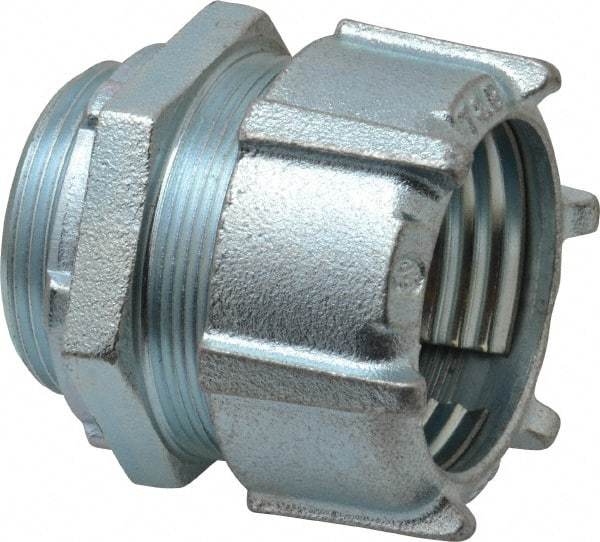 Thomas & Betts - 1-1/2" Trade, Malleable Iron Compression Straight Rigid/Intermediate (IMC) Conduit Connector - Noninsulated - Caliber Tooling