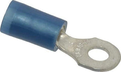 Thomas & Betts - 18-14 AWG Partially Insulated Crimp Connection D Shaped Ring Terminal - #6 Stud, 0.89" OAL x 0.31" Wide, Tin Plated Copper Contact - Caliber Tooling