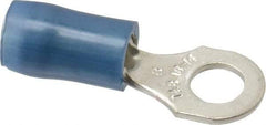 Thomas & Betts - 18-14 AWG Partially Insulated Crimp Connection D Shaped Ring Terminal - #8 Stud, 0.89" OAL x 0.31" Wide, Tin Plated Copper Contact - Caliber Tooling