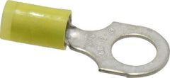 Thomas & Betts - 12-10 AWG Partially Insulated Crimp Connection D Shaped Ring Terminal - 5/16" Stud, 1.21" OAL x 0.53" Wide, Tin Plated Copper Contact - Caliber Tooling