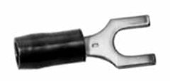 Thomas & Betts - #10 Stud, 22 to 16 AWG Compatible, Partially Insulated, Crimp Connection, Locking Fork Terminal - Caliber Tooling