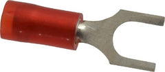 Thomas & Betts - #10 Stud, 22 to 16 AWG Compatible, Partially Insulated, Crimp Connection, Standard Fork Terminal - Caliber Tooling