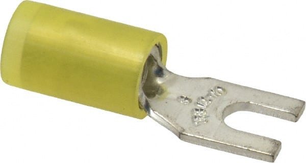 Thomas & Betts - #6 Stud, 12 to 10 AWG Compatible, Partially Insulated, Crimp Connection, Standard Fork Terminal - Caliber Tooling