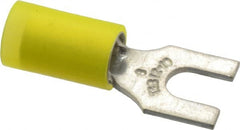 Thomas & Betts - #8 Stud, 12 to 10 AWG Compatible, Partially Insulated, Crimp Connection, Standard Fork Terminal - Caliber Tooling