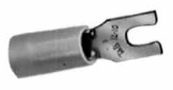 Thomas & Betts - #10 Stud, 18 to 14 AWG Compatible, Partially Insulated, Crimp Connection, Locking Fork Terminal - Caliber Tooling