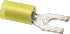 Thomas & Betts - #10 Stud, 12 to 10 AWG Compatible, Partially Insulated, Crimp Connection, Locking Fork Terminal - Caliber Tooling