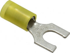 Thomas & Betts - 1/4" Stud, 12 to 10 AWG Compatible, Partially Insulated, Crimp Connection, Locking Fork Terminal - Caliber Tooling