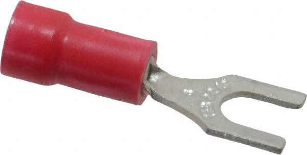 Thomas & Betts - #8 Stud, 22 to 16 AWG Compatible, Partially Insulated, Crimp Connection, Standard Fork Terminal - Caliber Tooling