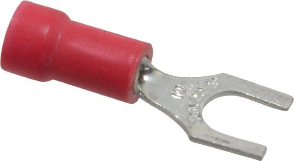 Thomas & Betts - #10 Stud, 22 to 16 AWG Compatible, Partially Insulated, Crimp Connection, Standard Fork Terminal - Caliber Tooling