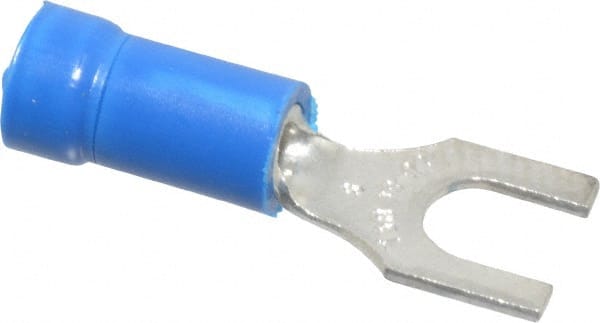 Thomas & Betts - #8 Stud, 18 to 14 AWG Compatible, Partially Insulated, Crimp Connection, Standard Fork Terminal - Caliber Tooling