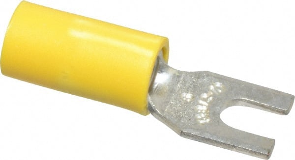 Thomas & Betts - #6 Stud, 12 to 10 AWG Compatible, Partially Insulated, Crimp Connection, Standard Fork Terminal - Caliber Tooling