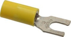 Thomas & Betts - #10 Stud, 12 to 10 AWG Compatible, Partially Insulated, Crimp Connection, Locking Fork Terminal - Caliber Tooling