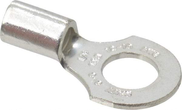 Thomas & Betts - 12-10 AWG Noninsulated Crimp Connection D Shaped Ring Terminal - 1/4" Stud, 0.91" OAL x 1/2" Wide, Tin Plated Copper Contact - Caliber Tooling