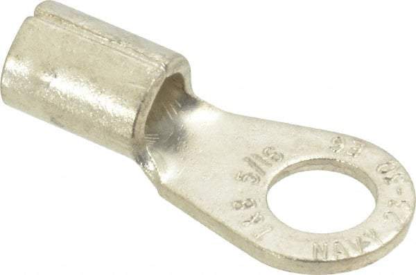 Thomas & Betts - 6 AWG Noninsulated Crimp Connection Circular Ring Terminal - 5/16" Stud, 1.32" OAL x 0.6" Wide, Tin Plated Copper Contact - Caliber Tooling