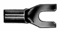 Thomas & Betts - 1/4" Stud, 18 to 14 AWG Compatible, Noninsulated, Crimp Connection, Standard Fork Terminal - Caliber Tooling