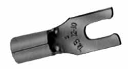 Thomas & Betts - #8 Stud, 12 to 10 AWG Compatible, Noninsulated, Crimp Connection, Locking Fork Terminal - Caliber Tooling