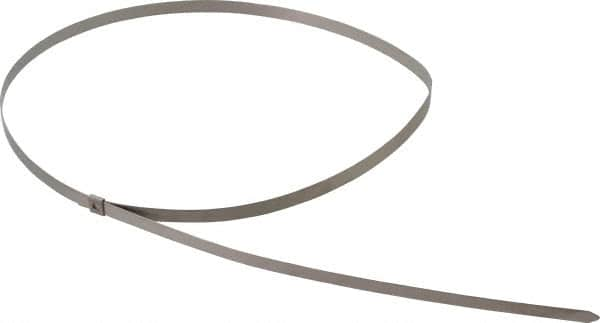 Thomas & Betts - 29" Long Natural (Color) Stainless Steel Standard Cable Tie - 200 Lb Tensile Strength, 0.38mm Thick, 1-3/4" Max Bundle Diam - Caliber Tooling