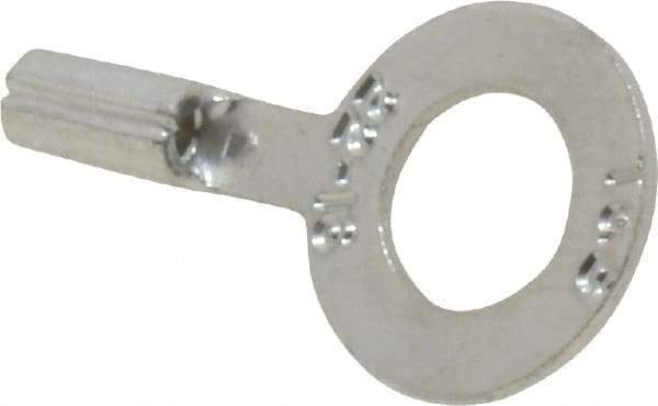 Thomas & Betts - 22-16 AWG Noninsulated Crimp Connection D Shaped Ring Terminal - 1/4" Stud, 0.92" OAL x 1/2" Wide, Tin Plated Copper Contact - Caliber Tooling