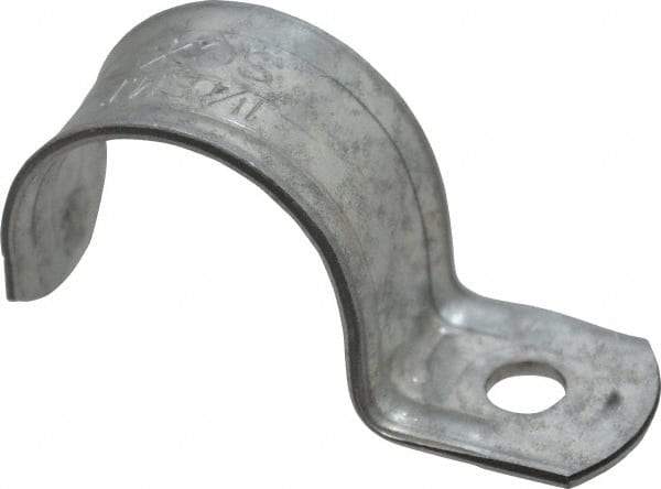 Thomas & Betts - 1-1/4" Pipe, Steel, Zinc Plated" Pipe or Conduit Strap - 1 Mounting Hole - Caliber Tooling