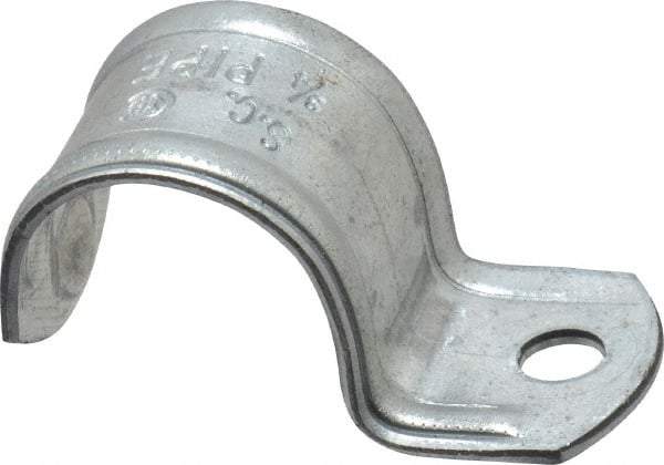 Thomas & Betts - 3/4" Pipe, Steel, Zinc Plated" Pipe or Conduit Strap - 1 Mounting Hole - Caliber Tooling