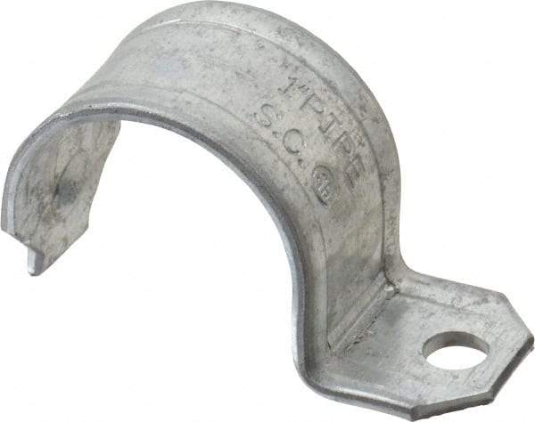 Thomas & Betts - 1" Pipe, Steel, Zinc Plated" Pipe or Conduit Strap - 1 Mounting Hole - Caliber Tooling