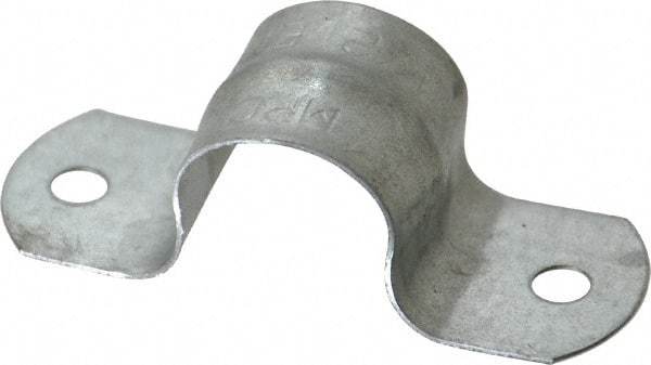 Thomas & Betts - 1/2 Pipe, Steel, Zinc Plated Pipe or Conduit Strap - 2 Mounting Holes - Caliber Tooling