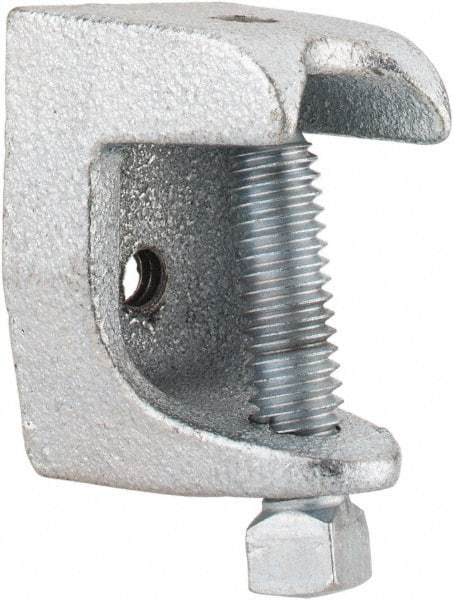 Thomas & Betts - 15/16" Max Flange Thickness, 1/4-20" Rod Standard Beam Clamp - 450 Lb Capacity, Malleable Iron - Caliber Tooling