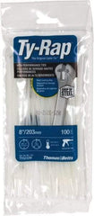 Thomas & Betts - 8" Long Natural (Color) Nylon Standard Cable Tie - 18 Lb Tensile Strength, 50.8mm Max Bundle Diam - Caliber Tooling