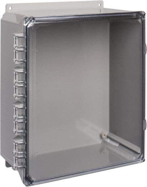 Thomas & Betts - Polycarbonate Standard Enclosure Hinge Flat Cover - NEMA 1, 2, 3, 4, 12, 3S, 3SX, 3X, 4X, 12" Wide x 14" High x 6" Deep, Impact Resistant - Caliber Tooling