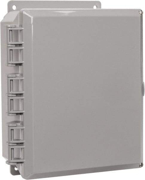 Thomas & Betts - Polycarbonate Standard Enclosure Hinge Flat Cover - NEMA 1, 2, 3, 4, 12, 3S, 3SX, 3X, 4X, 8" Wide x 10" High x 4" Deep, Impact Resistant - Caliber Tooling