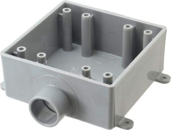 Thomas & Betts - 2 Gang, (1) 3/4" Knockout, PVC Rectangle Switch Box - 117.35mm Overall Height x 142.24mm Overall Width x 50.29mm Overall Depth, Weather Resistant - Caliber Tooling