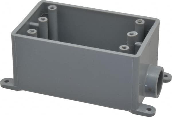 Thomas & Betts - 1 Gang, (1) 1/2" Knockout, PVC Rectangle Junction Box - 144.78mm Overall Height x 71.1mm Overall Width x 61.5mm Overall Depth, Weather Resistant - Caliber Tooling