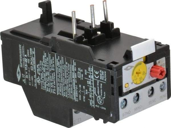 Springer - 17.5 to 22 Amp, IEC Overload Relay - Trip Class 10, For Use with 9-32A JC Contactors - Caliber Tooling