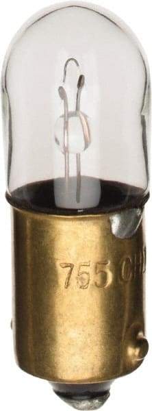 Value Collection - 0.945 Watt, 6.3 Volt, Incandescent Miniature & Specialty T3-1/4 Lamp - Miniature Bayonet Base, 0.01 to 0.999 Equivalent Range, Warm (1,000 to 3,000), Dimmable, 1-1/4" OAL - Caliber Tooling