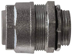 O-Z/Gedney - 0.3 to 0.4" Cable Capacity, Liquidtight, Straight Strain Relief Cord Grip - 5/8 NPT Thread, 1-1/4" Long, Iron - Caliber Tooling