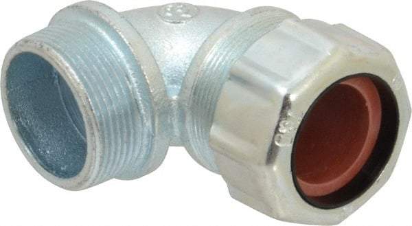 Thomas & Betts - 1 to 1-3/16" Cable Capacity, Liquidtight, Elbow Strain Relief Cord Grip - 1-1/2 NPT Thread, Iron - Caliber Tooling