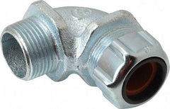 Thomas & Betts - 1/2 to 5/8" Cable Capacity, Liquidtight, Elbow Strain Relief Cord Grip - 3/4 NPT Thread, Iron - Caliber Tooling