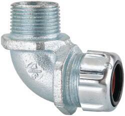 Thomas & Betts - 0.62 to 3/4" Cable Capacity, Liquidtight, Elbow Strain Relief Cord Grip - 3/4 NPT Thread, Iron - Caliber Tooling