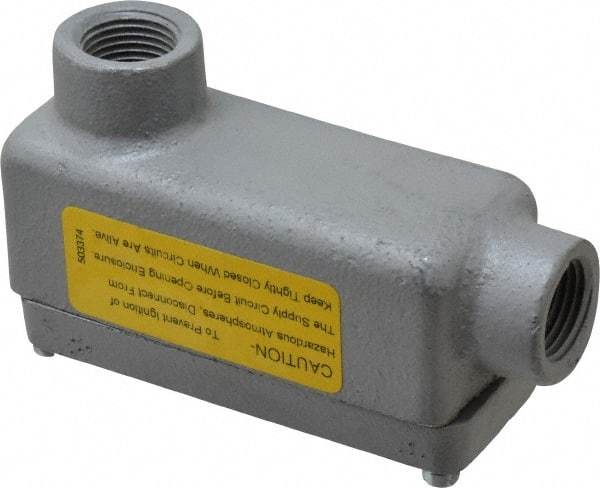 O-Z/Gedney - LB Body, 1/2" Trade, Rigid Malleable Iron Conduit Body - Rectangle, 3.69" OAL, Hazardous Locations - Caliber Tooling