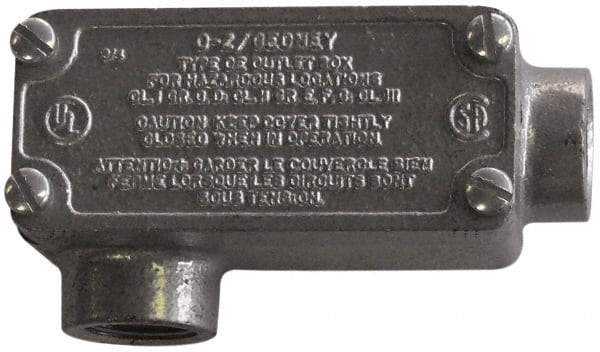 O-Z/Gedney - LR Body, 1/2" Trade, Rigid Malleable Iron Conduit Body - Rectangle, 3.69" OAL, Hazardous Locations - Caliber Tooling