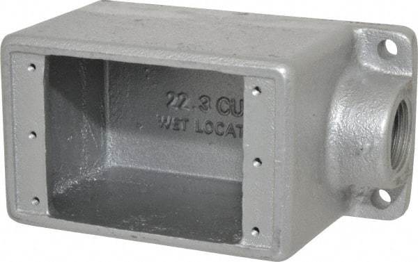 Thomas & Betts - 1 Gang, (1) 3/4" Knockout, Iron Rectangle Device Box - 2-3/4" Overall Width - Caliber Tooling