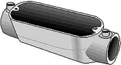 Hubbell Killark - LL Body, 1-1/2" Trade, EMT Aluminum Conduit Body - Oval, 6-7/8" OAL, Dry Locations - Caliber Tooling