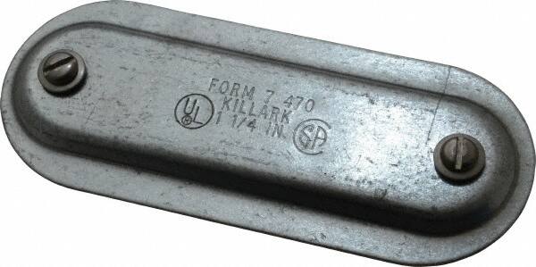 Hubbell Killark - 1-1/4" Trade, Steel Conduit Body Cover Plate - Use with Form 7 Conduit Bodies - Caliber Tooling