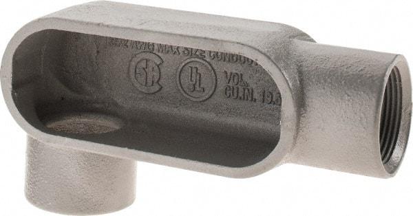 Hubbell Killark - Form 7, LR Body, 1-1/4" Trade, IMC, Rigid Iron Conduit Body - Oval, 6-13/16" OAL, 19-1/2 cc Capacity, Gray, Hazardous & Wet Locations - Caliber Tooling