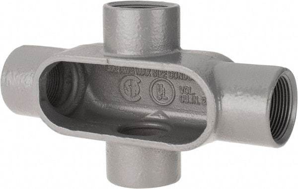 Hubbell Killark - Form 7, X Body, 1-1/4" Trade, IMC, Rigid Iron Conduit Body - Oval, 8 & 9-1/2" OAL, 20 cc Capacity, Gray, Hazardous & Wet Locations - Caliber Tooling